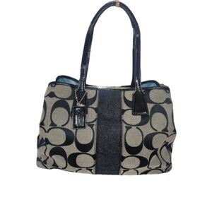 COACH Kiss Lock Jacquard/Leather Bag F13533